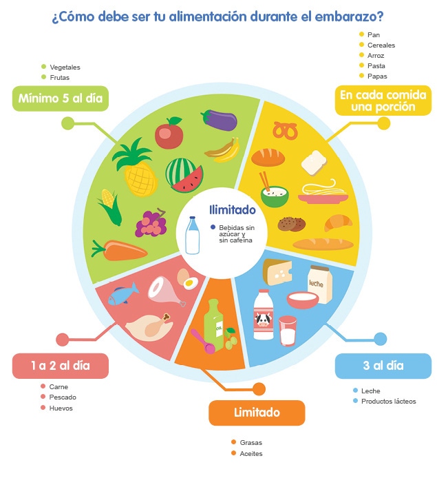 Infografia como alimentarse en el embarazo