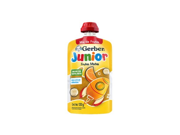 Puré GERBER Junior Frutas Mixtas Pouch 120g Puré GERBER Junior Frutas Mixtas Pouch 120g