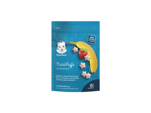 GERBER NutriPuffs Banana y Frutilla Snack Infantil 42g​