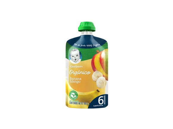 Puré GERBER Orgánico Banana y Mango Pouch 100g Puré GERBER Orgánico Banana y Mango Pouch 100g