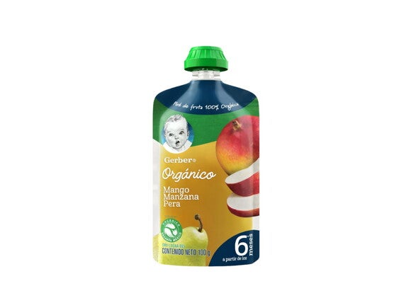 Puré GERBER Orgánico Mango Manzana Pera Pouch 100g Puré GERBER Orgánico Mango Manzana Pera Pouch 100g