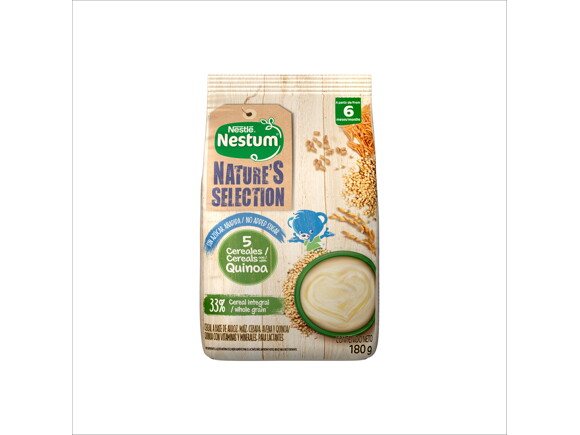 NESTUM ® Nature's Selection 5 Cereales y Quinua Cereal Infantil Funda 180g NESTUM ® Nature's Selection 5 Cereales y Quinua Cereal Infantil Funda 180g