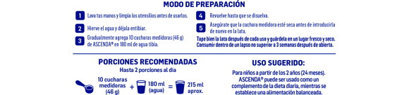 Modo de preparación ASCENDA Vainilla Modo de preparación ASCENDA Vainilla